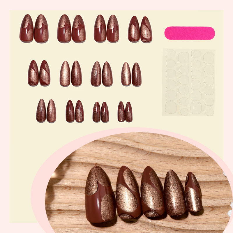 Künstlerisches Stiletto Press-On Nagelset Brehn