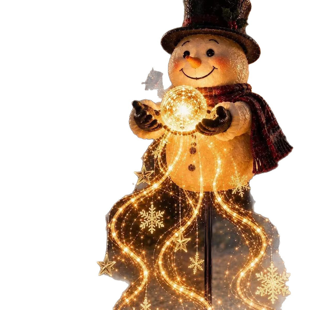 Dekorative Schneemannfigur mit LED-Lichtern Brehn