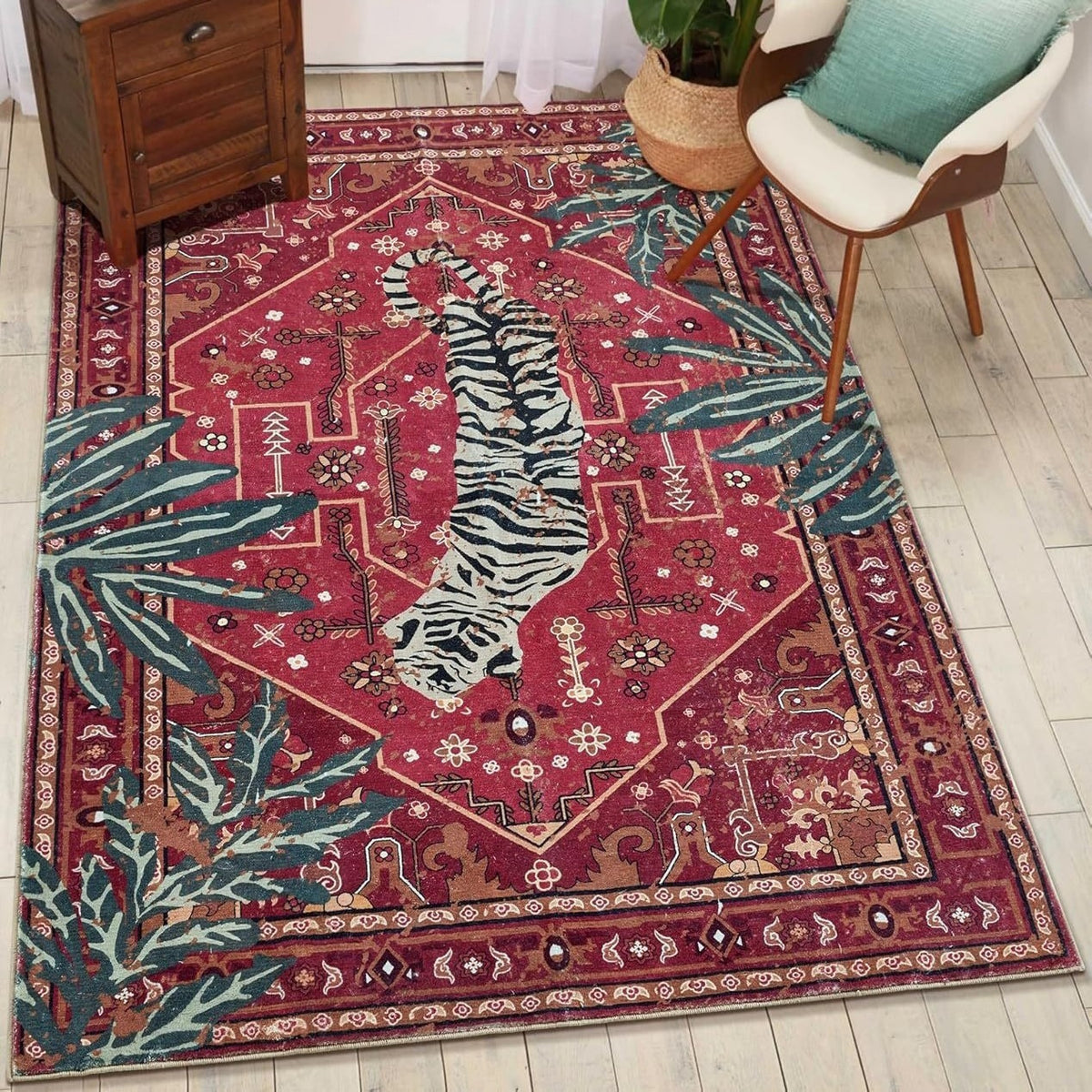 Künstlerischer Tigerprint Bereichsteppich Brehn