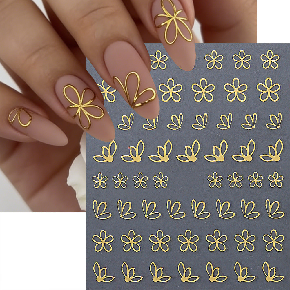 Florale Schmetterling Nagelkunst Aufkleber