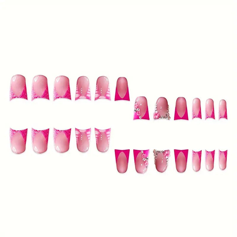Glamouröses Nagelkunstset mit floralen und Strassakzenten Brehn