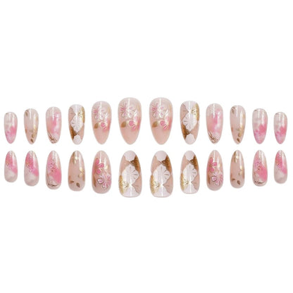 Floral Verziertes Press-On Nagelkunst Brehn