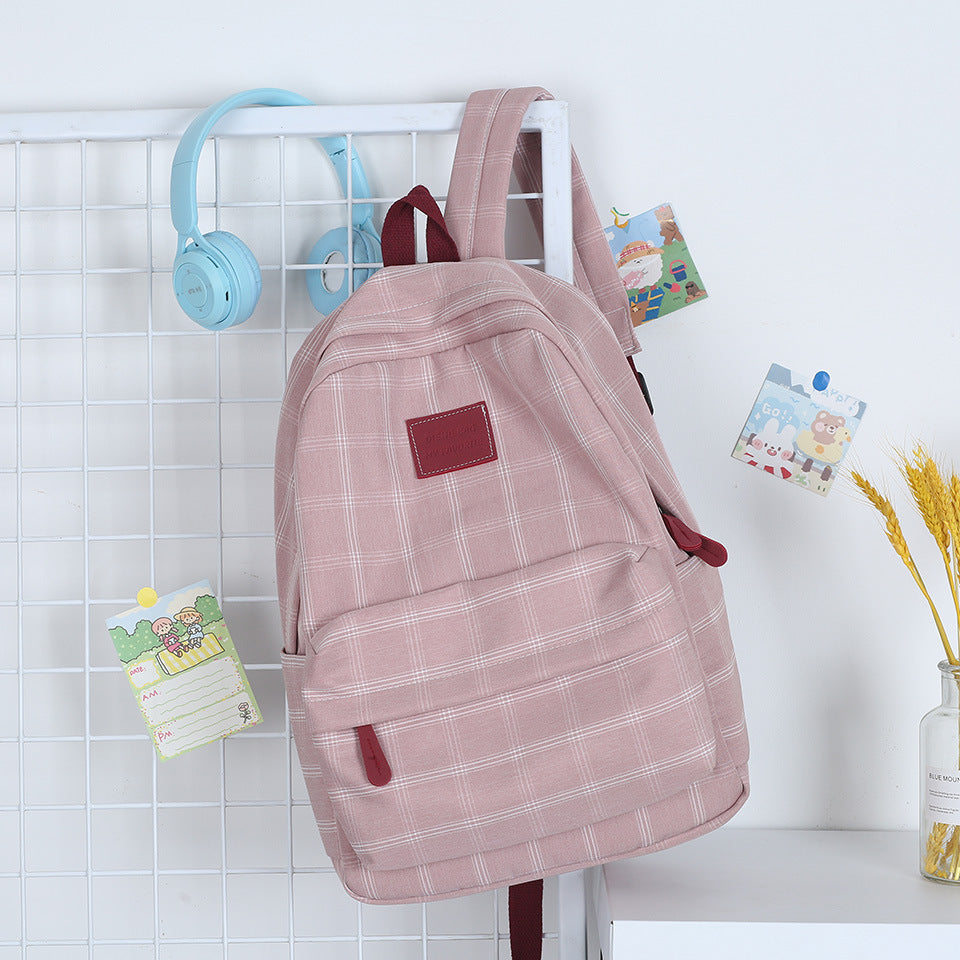Klassisches Karomuster Schulrucksack Brehn