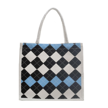 Elegante karierten Muster Tragetasche