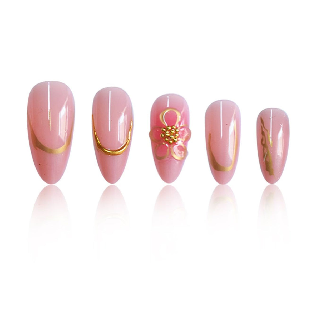 Dekorative Florale Press-On Nagelkunst Set Brehn