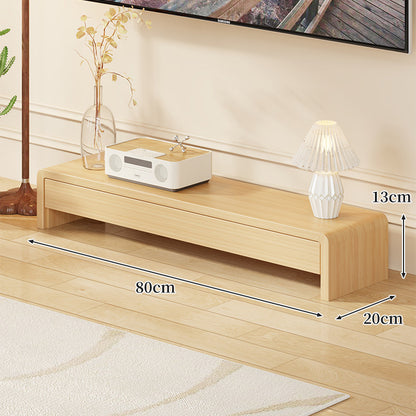 Niedrige massive Holz-TV-Medienkonsole Bank mit offenen rechteckigen Beinen