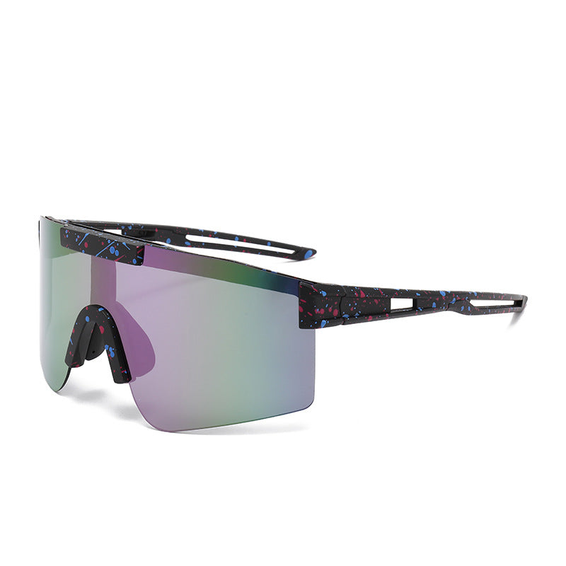 Unisex Sportive Oversized Shield Sonnenbrille Brehn