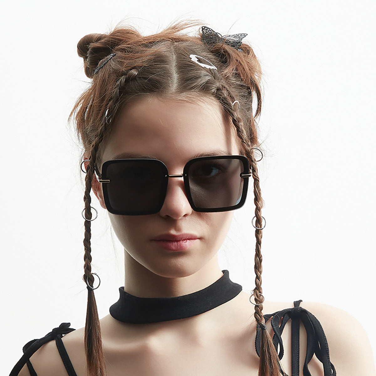 Damen quadratische Sonnenbrille mit elegantem Rahmen und UV-Schutz Brehn
