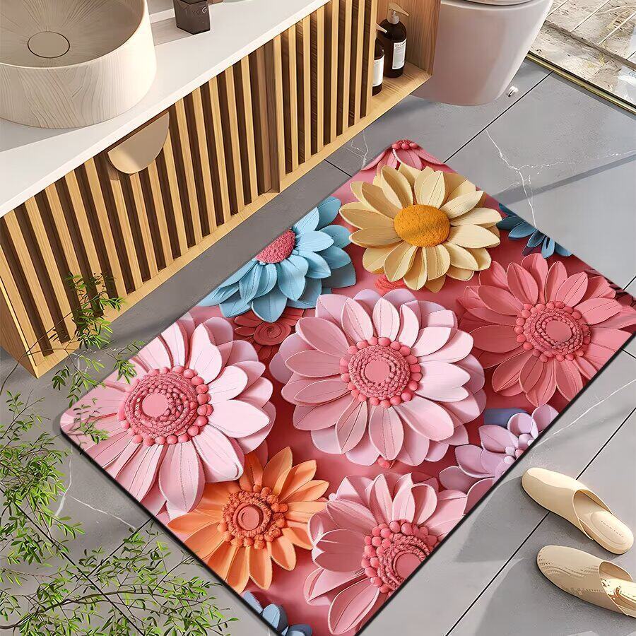 Blumenmotiv Rutschfeste Badematte Brehn