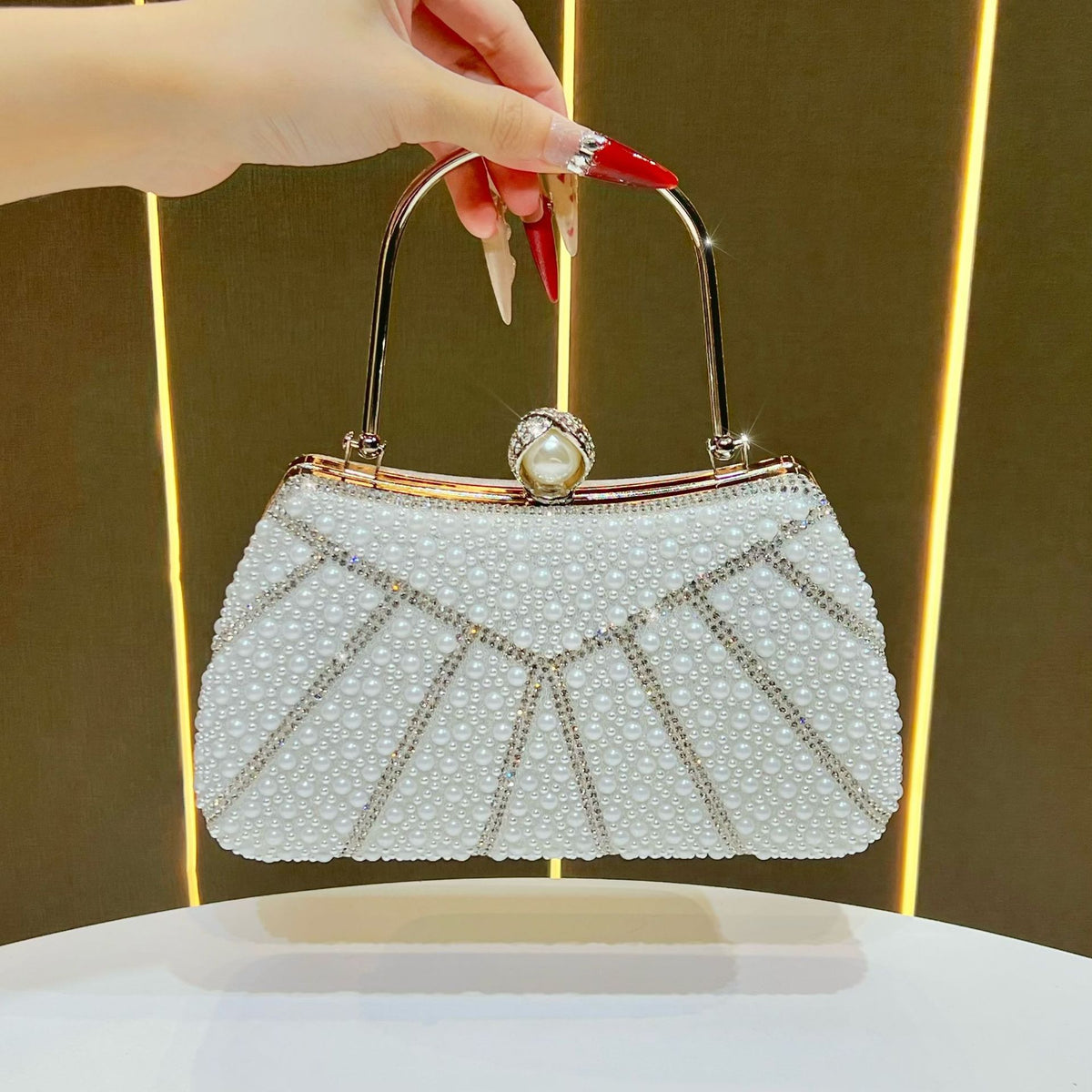 Perlartige Perlen Abends Clutch
