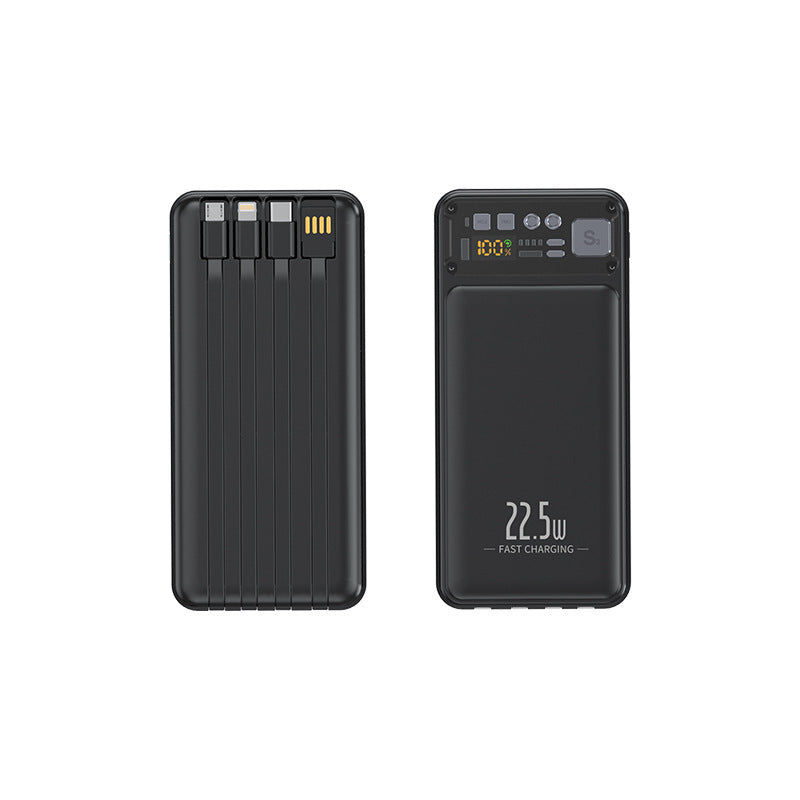 Powerbank mit Integriertem Kabelsystem und Digitaler Ladeanzeige Brehn
