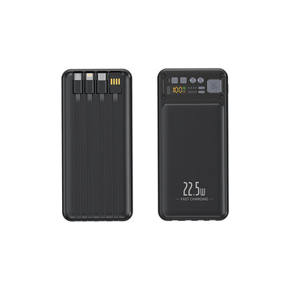 Powerbank mit Integriertem Kabelsystem und Digitaler Ladeanzeige Brehn