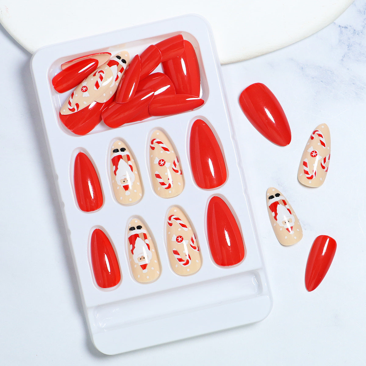 Künstlerisches Glitter Press-On Nagelset Brehn