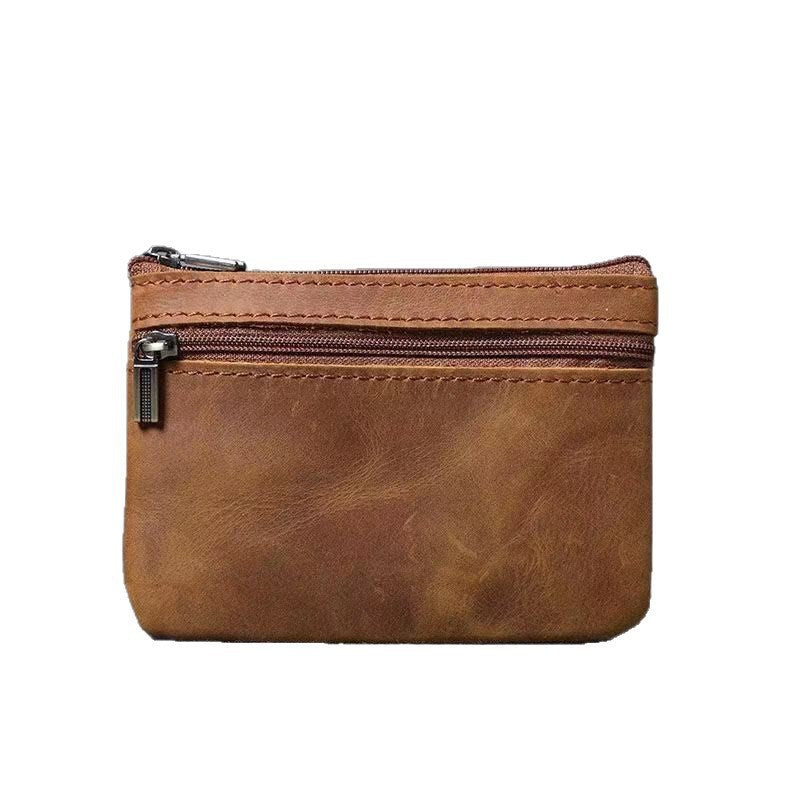 Kompakte Leder Reißverschluss-Münztasche Brehn