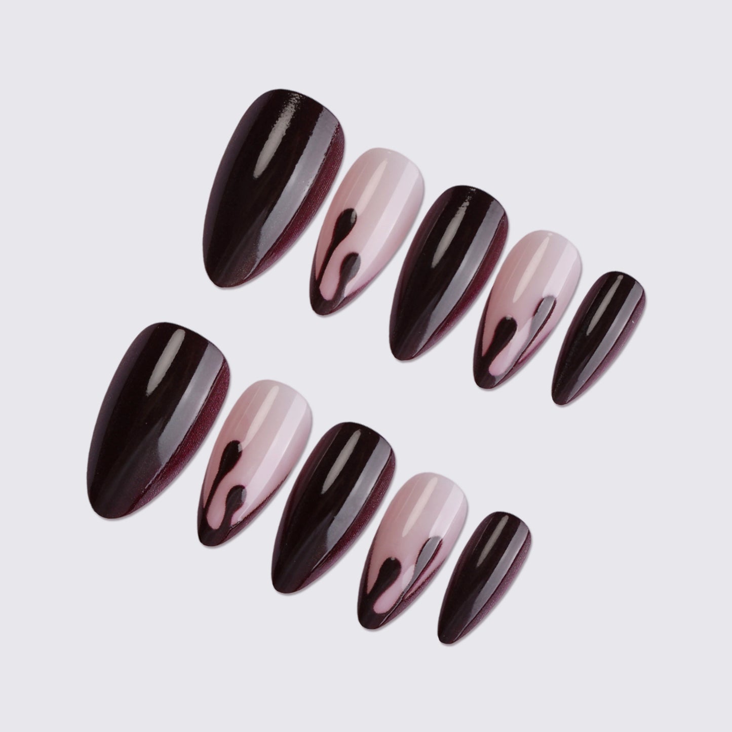 Stiletto Press-On Nail Set mit einzigartigem künstlerischem Design Brehn