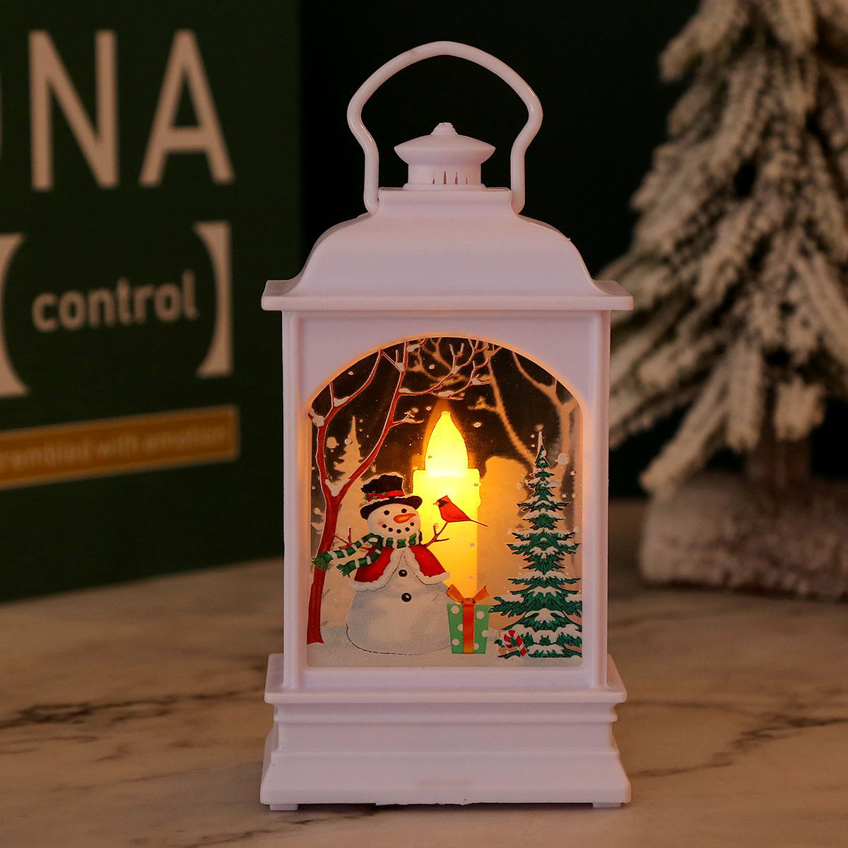Nostalgische Weihnachtslaterne mit Santa-Motiv Brehn
