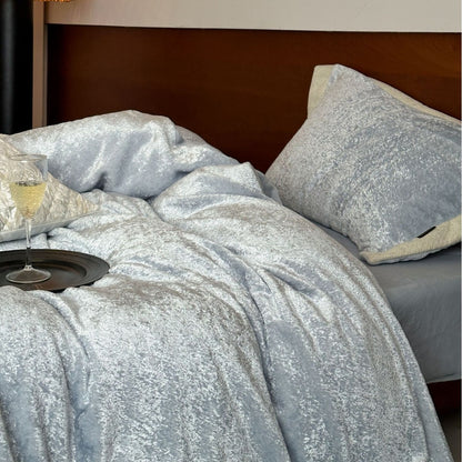 Flauschiges Samtvelours-Bettbezug-Set mit soften Plüschfasern und Hotelverschluss Brehn
