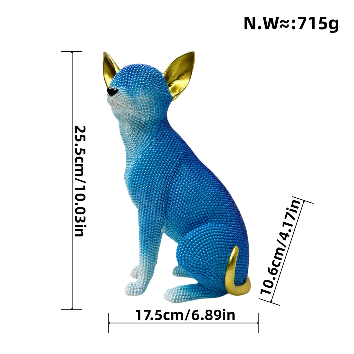 Bunte Dekofigur eines Hundes im modernen Design Brehn