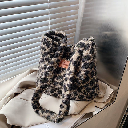 Weiche Leopardenmuster Schultertasche