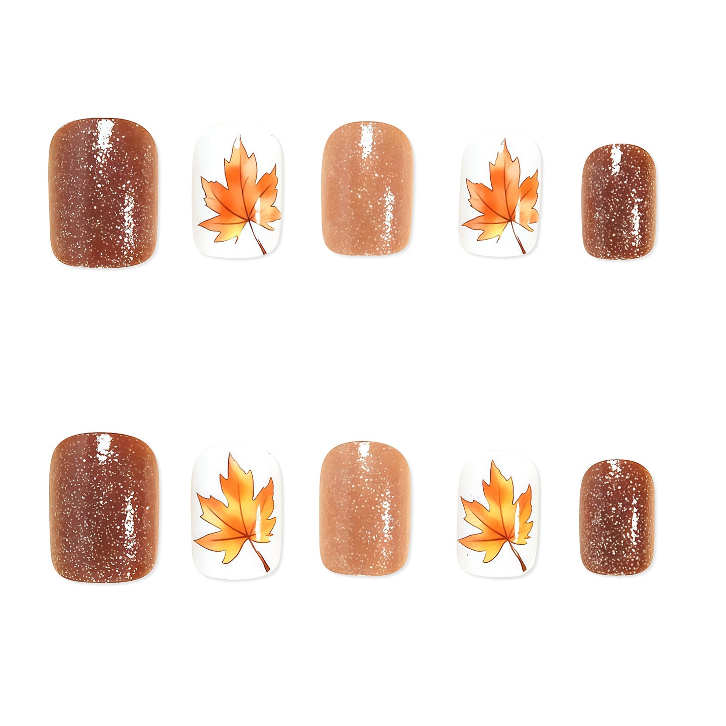 Herbstblatt Press-On Nagelkunst Brehn