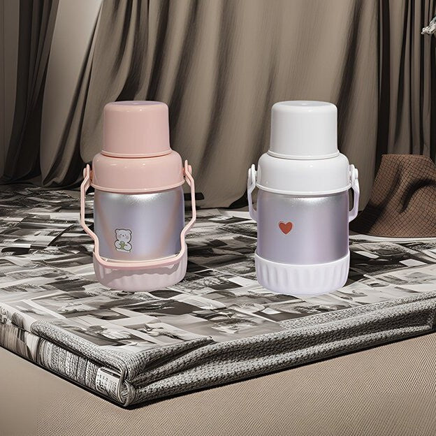 Damen isolierte Thermoskanne mit buntem Muffin-Motiv Brehn