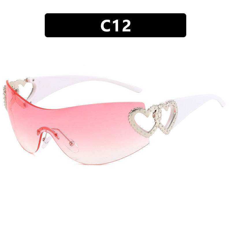 Damen Fashion-Sonnenbrille mit Herz-Applikationen Brehn