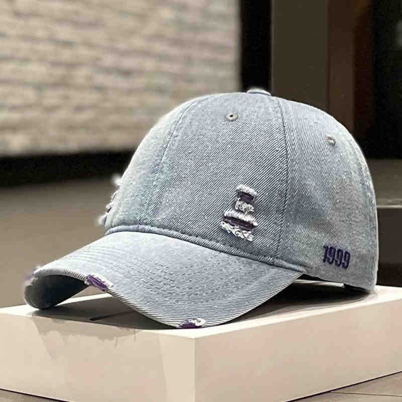 Unisex Geschädigte Denim Baseballcap Brehn