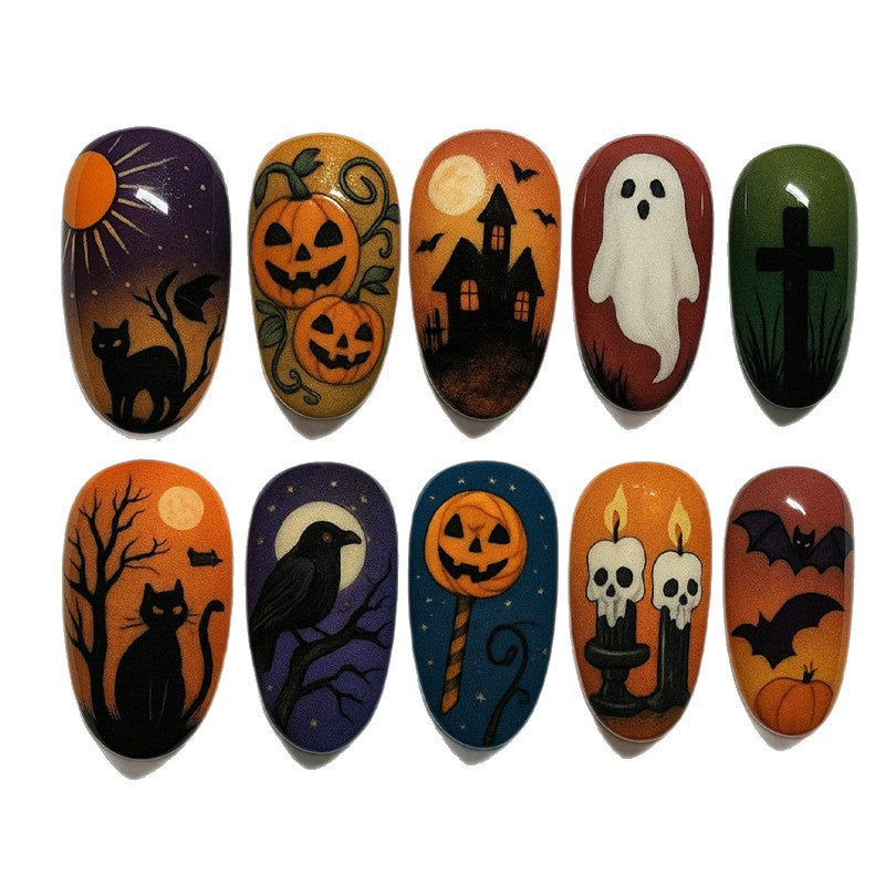 Kunstnagelset mit gruseligen Halloween-Motiven Brehn 1789118658