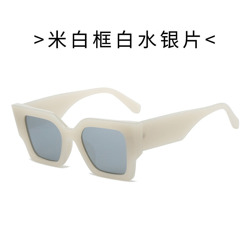 Damen Modische quadratische Sonnenbrille mit breitem Rahmen und UV-Schutz Brehn