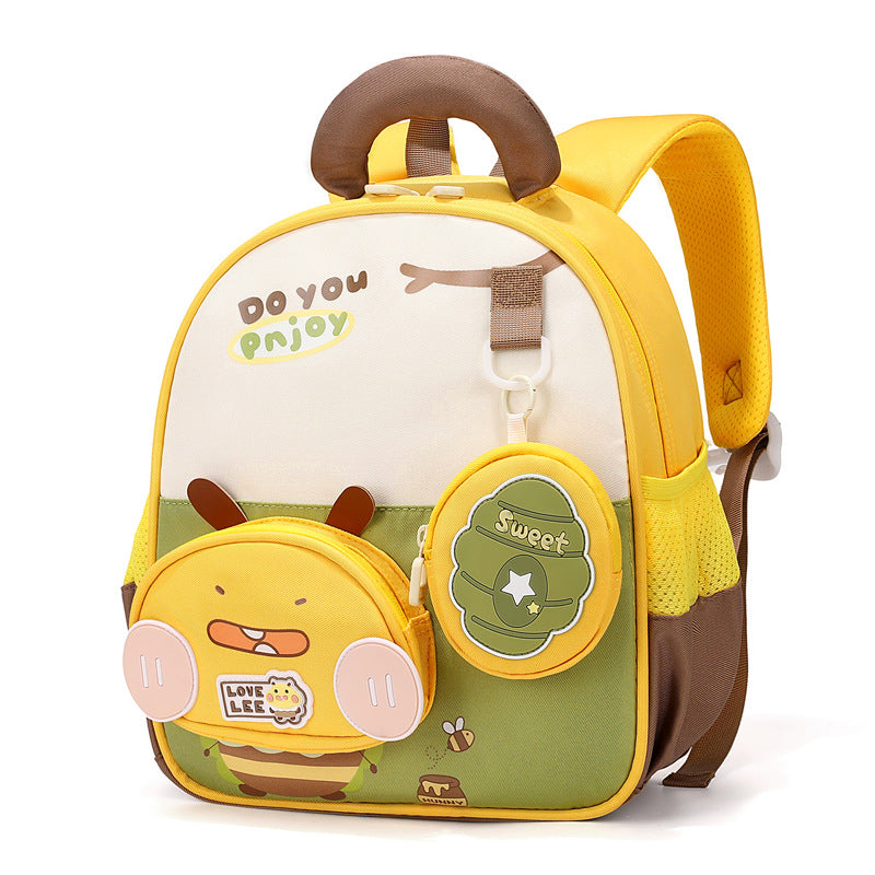 Schulrucksack mit lustigem Charakterdesign für Kinder