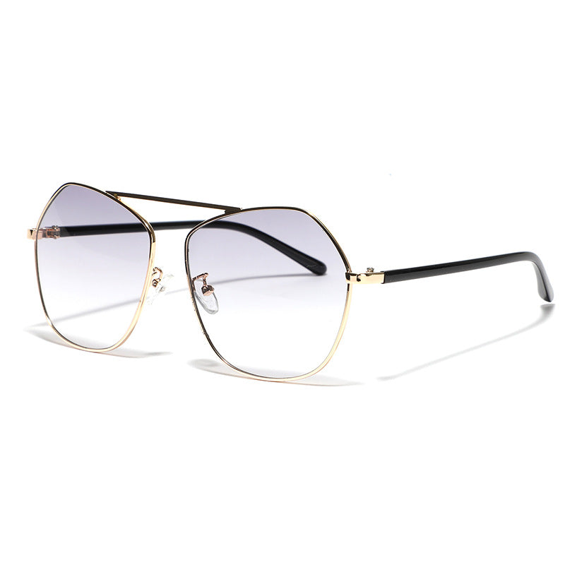 Damen geometrische Sonnenbrille mit luxuriösem Metallrahmen Brehn