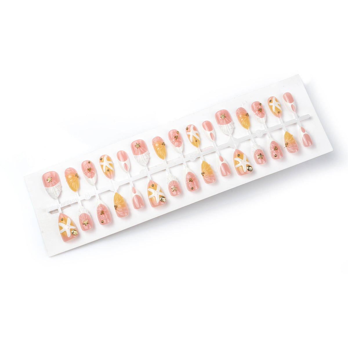 Kreatives Sunset Shell Press-On Nail Art Set Brehn