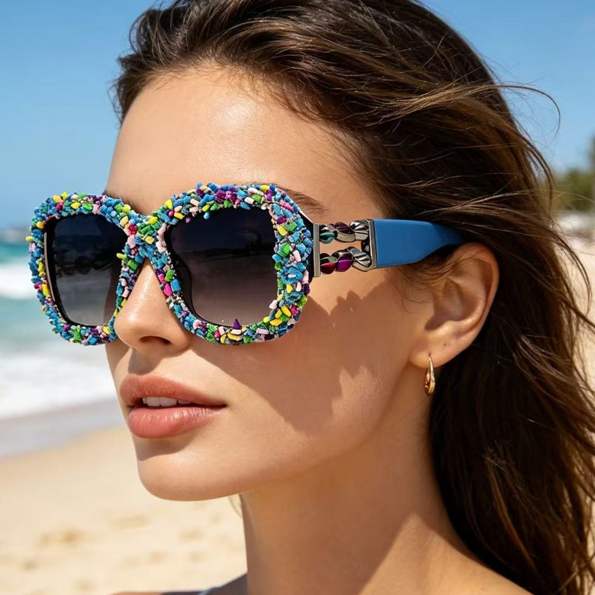 Damen Sonnenbrille mit kreativem Süßigkeitenbesatz Brehn