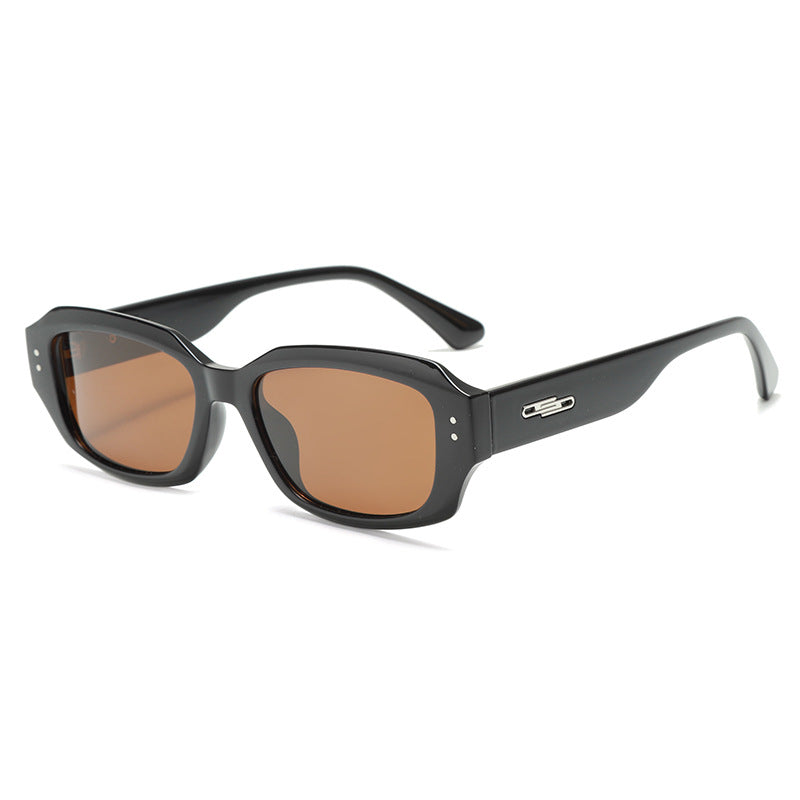 Damen modische quadratische Sonnenbrille mit innovativem transparentem Rahmen Brehn
