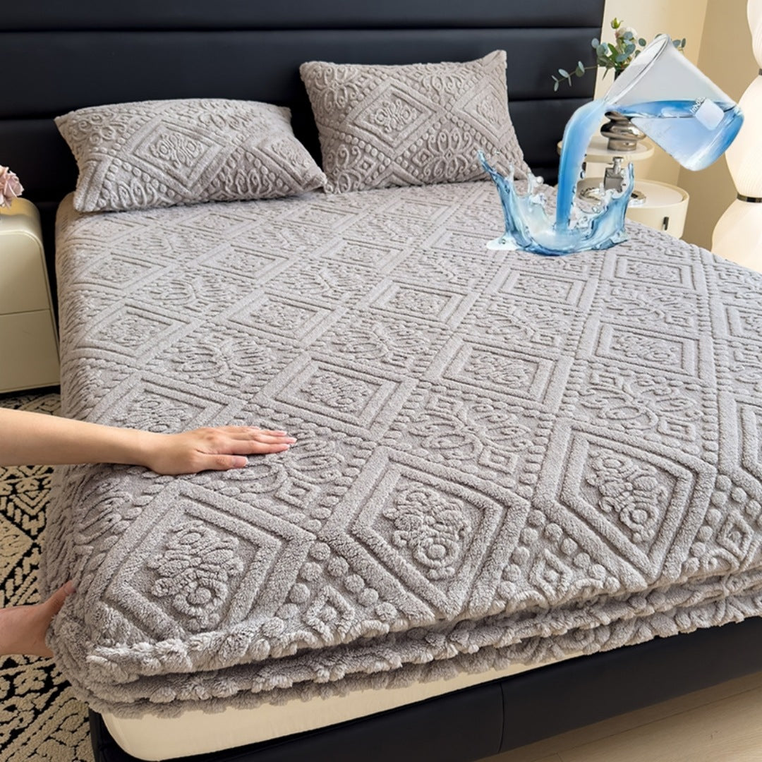 Luxuriöse geprägte Fleece-Bettdecke