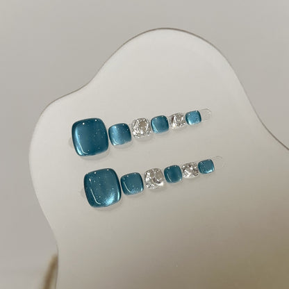 Premium Kristall-Akzent Press-On Nagel Set