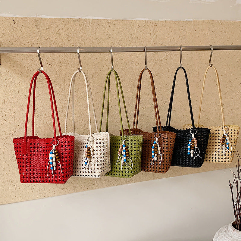 Stilvolle Gewebte Leder Tote Tasche
