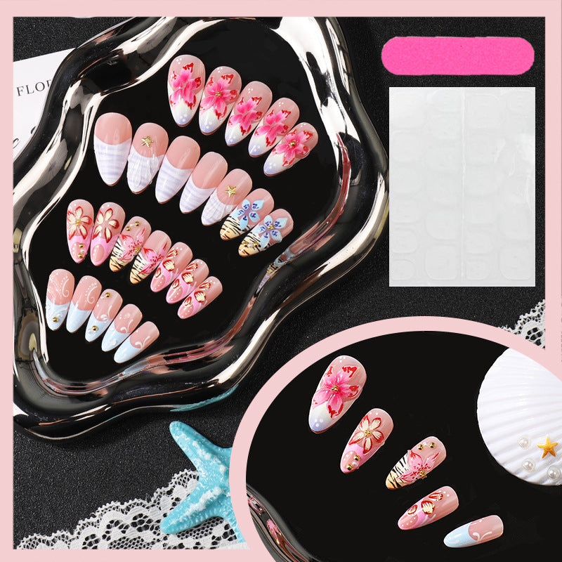 Künstlerisches Floral-Themen Fingernagel-Set Brehn