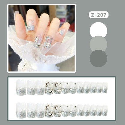 Rhinestone-verzierte Press-On Nagelkunst Brehn
