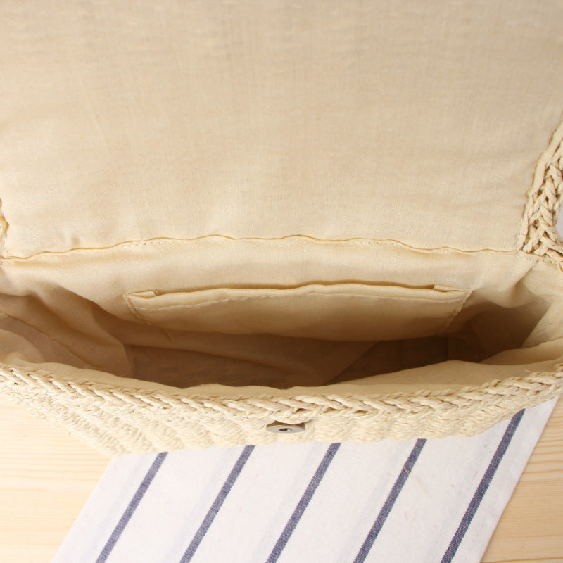 Handtasche Aus Geflochtenem Naturmaterial mit Abnehmbarem Schulterriemen Brehn