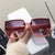 Damen quadratische Sonnenbrille mit trendigem Geometrie-Design Brehn