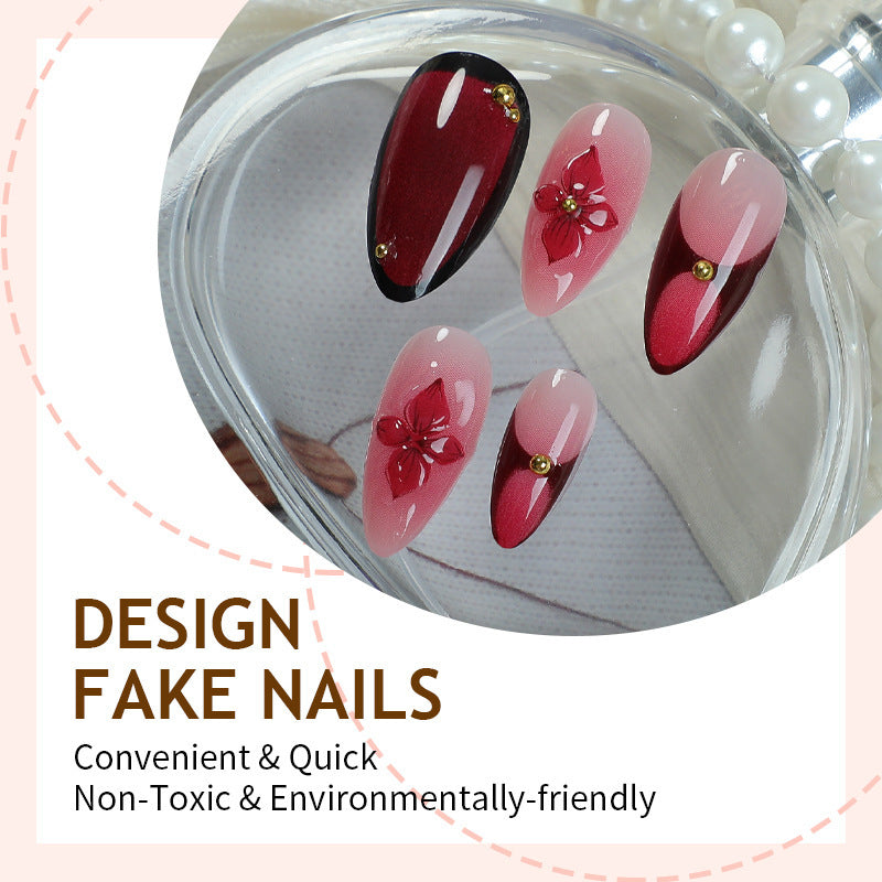 Kunstnagelset mit eleganten Blüten- und Glitzerverzierungen Brehn