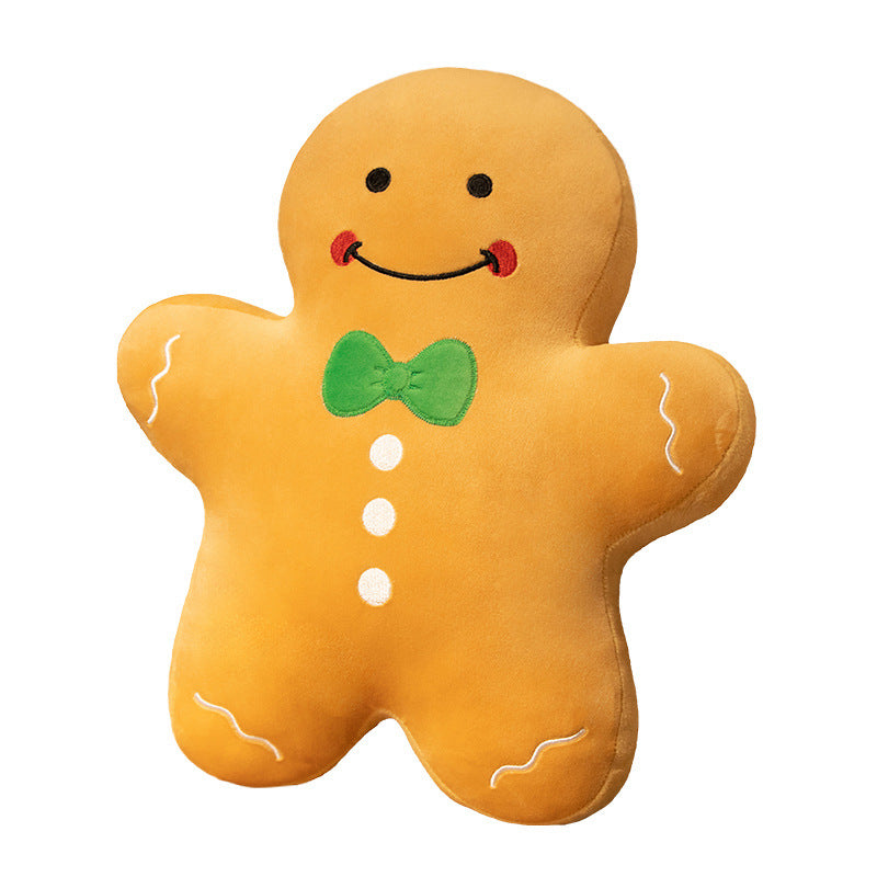 Plüsch Schneemann Dekoratives Kuschelkissen mit gesticktem Gesicht, Schal & Pompon-Hut Brehn