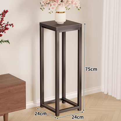 Hoher Metallpflanzenständer Pedestal mit quadratischer Oberseite Minimalistischer Rahmen