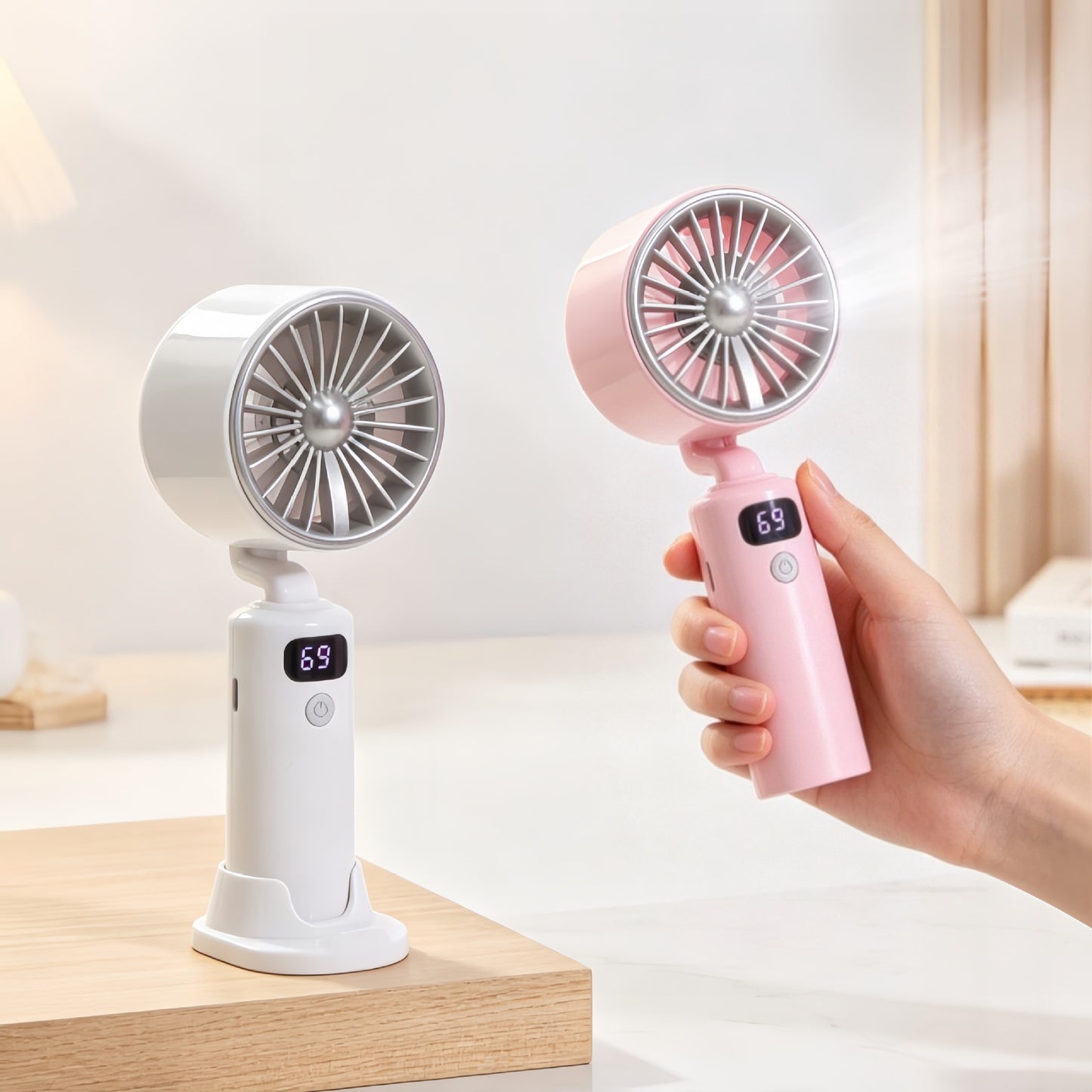 Damen Tragbarer Tischventilator mit digitaler Geschwindigkeitsanzeige Brehn