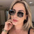 Damen Oversized Sonnenbrille mit elegantem goldenen Metallrahmen und massivem UV-Schutz Brehn