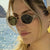 Damen Ovalförmige Sonnenbrille mit elegantem Metallrahmen und modischem Design Brehn