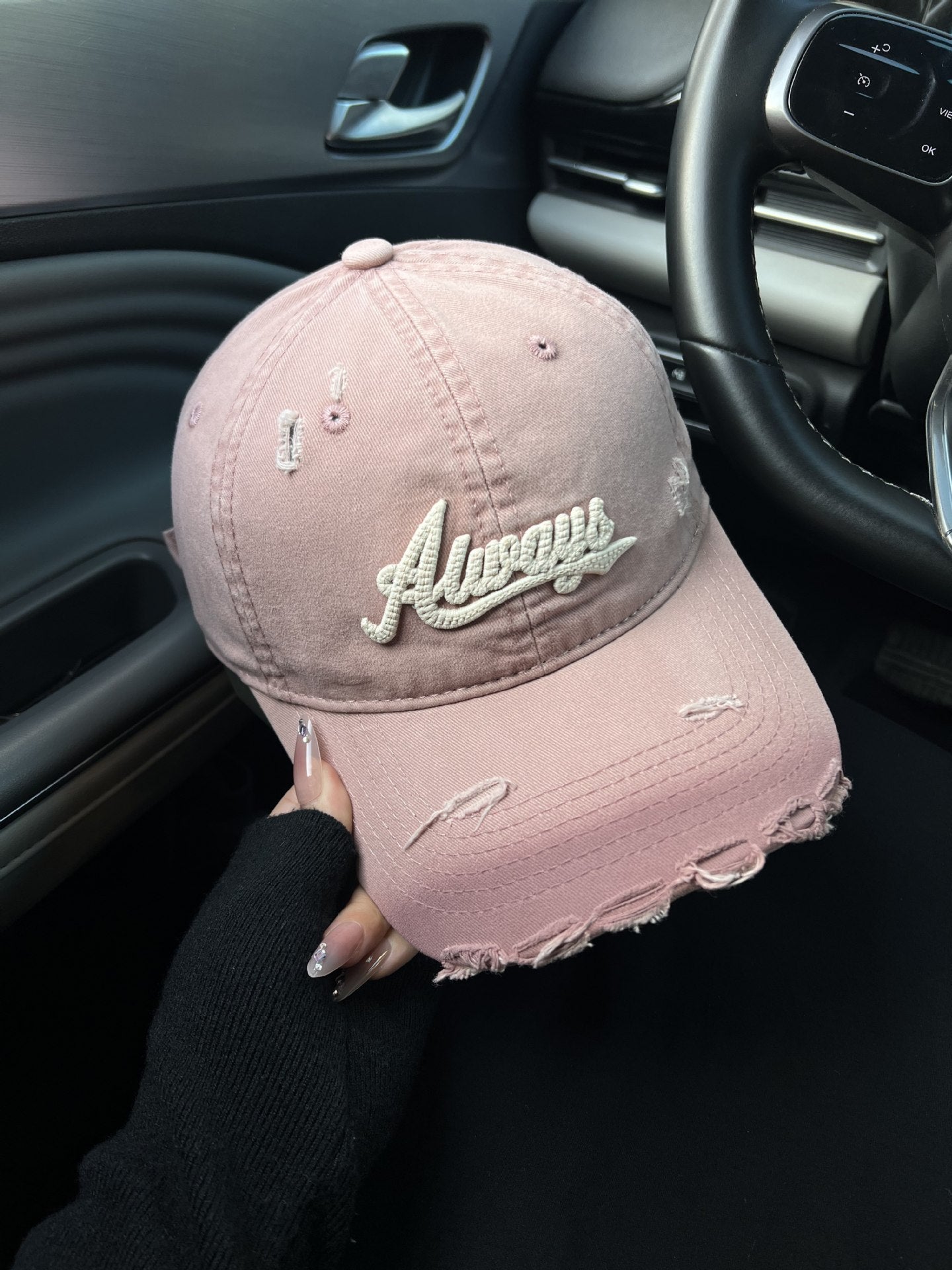 Damen Distressed Graphic Baseball Cap Brehn