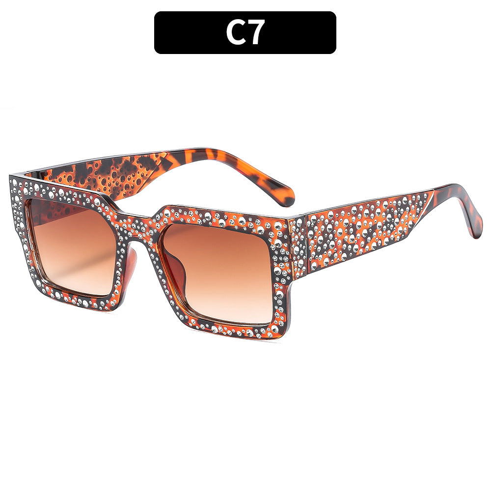 Rhinestone-beschichtete Schild-Sonnenbrille