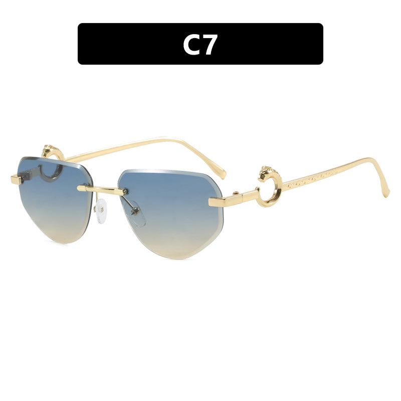 Damen trendige schicke Sonnenbrille im modernen Design mit filigranem Metallrahmen Brehn